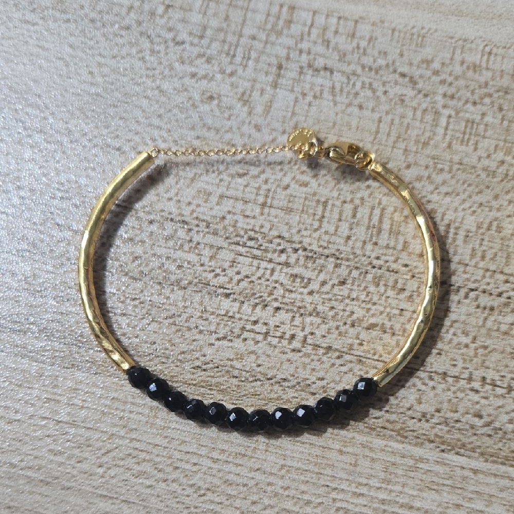 Gorjana Gold Bracelet with Black Beads